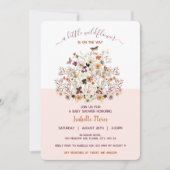 リトルワイルドフラワーガールピンクベビーシャワー招待状 招待状 (正面)