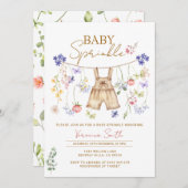 リトルワイルドフラワーガールベイビースプリンクル 招待状 (正面/裏面)