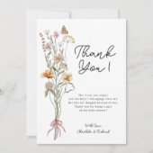 リトルワイルドフラワーガールベビーシャワーサンキューカード サンキューカード (正面)