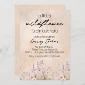 リトルワイルドフラワーガールベビーシャワー招待状 シーズンカード (正面/裏面)