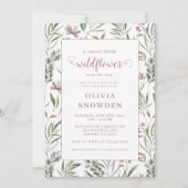 リトルワイルドフラワーガールベビーシャワー 招待状 (正面)