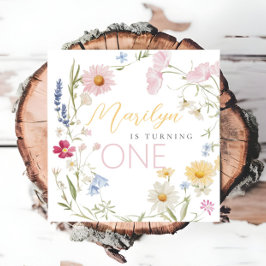 リトルワイルドフラワーガール一誕生日 スタンダードカクテルナプキン