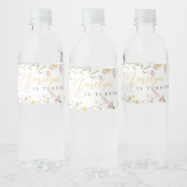 リトルワイルドフラワーガール一誕生日 ペットボトルラベル