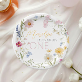 リトルワイルドフラワーガール一誕生日 ペーパープレート
