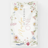 リトルワイルドフラワーガール一誕生日 横断幕 (縦)