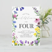 リトルワイルドフラワースクリプト誕生日 招待状 (スタンド正面)