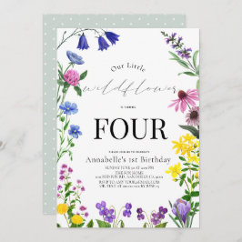 リトルワイルドフラワースクリプト誕生日 招待状