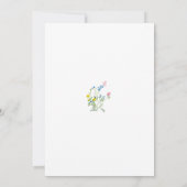 リトルワイルドフラワーソフトフローラガールベビーシャワー 招待状 (裏面)