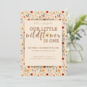 リトルワイルドフラワーターニングワン誕生日招待状 招待状 (スタンド正面)