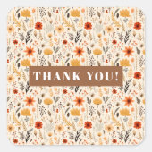 リトルワイルドフラワーターニング一誕生日 スクエアシール (正面)