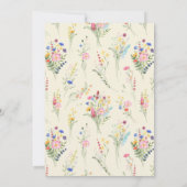 リトルワイルドフラワーバタフライガールベビーシャワー 招待状 (裏面)