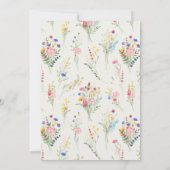 リトルワイルドフラワーバタフライガールベビーシャワー 招待状 (裏面)