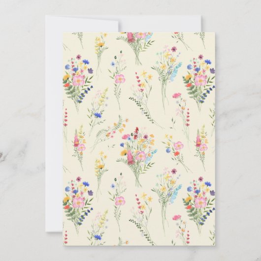 リトルワイルドフラワーバタフライガール1st誕生日 招待状 (裏面)