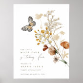 リトルワイルドフラワーバタフライフローラガールズ誕生日 ポスター (正面)