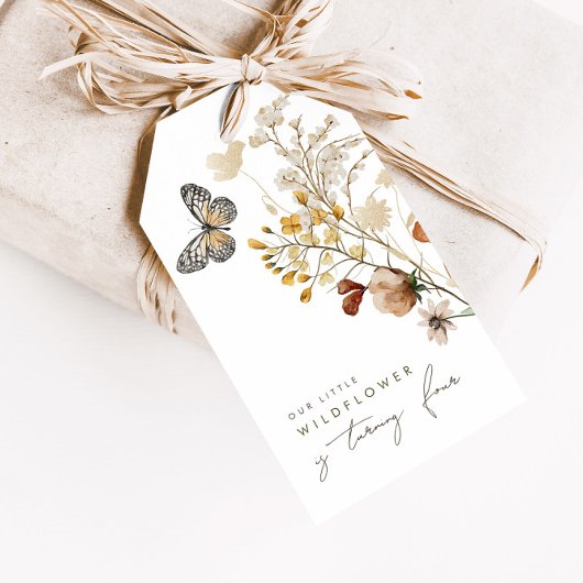 リトルワイルドフラワーバタフライフローラ女の子の好意 ギフトタグ