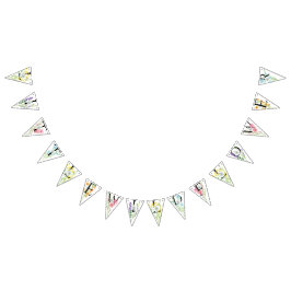 リトルワイルドフラワーバースデーパーティーデコール バンティングフラッグ