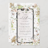 リトルワイルドフラワーバーチャルベビーシャワー招待状 招待状 (正面/裏面)