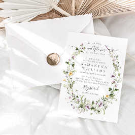 リトルワイルドフラワーパープルフローラベビーガールシャワー 招待状