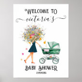 リトルワイルドフラワービッグブーケ歓迎サイン ポスター (正面)