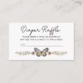 リトルワイルドフラワーピンクおむつラッフルベビーシャワー エンクロージャーカード (正面)