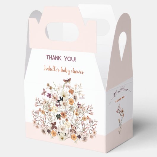 リトルワイルドフラワーピンクフローラガールベビーシャワー フェイバーボックス (オープン)