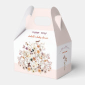 リトルワイルドフラワーピンクフローラガールベビーシャワー フェイバーボックス (正面サイド)