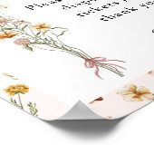 リトルワイルドフラワーピンク赤ちゃんシャワーおむつラッフル ポスター (角)