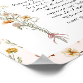 リトルワイルドフラワーピンク赤ちゃんシャワーベビー ポスター (角)