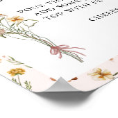 リトルワイルドフラワーピンク赤ちゃんシャワーミモザバー ポスター (角)