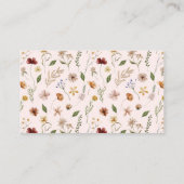 リトルワイルドフラワーピンク赤ちゃんシャワー名前をカスタムする プレイスカード (裏面)