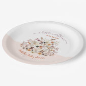 リトルワイルドフラワーピンク赤ちゃんシャワー紙プレート ペーパープレート (アングル)