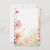 リトルワイルドフラワーピーチフラワーフローラベビーシャワー サンキューカード (裏面)