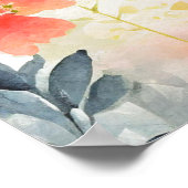 リトルワイルドフラワーピーチフラワーフローラベビーシャワー ポスター (角)