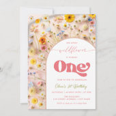 リトルワイルドフラワーファースト誕生日 招待状 (正面)