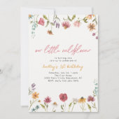 リトルワイルドフラワーフォト誕生日招待状 招待状 (正面)