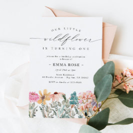 リトルワイルドフラワーフラワー誕生日招待状 招待状