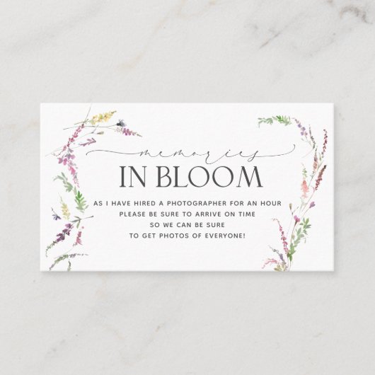 リトルワイルドフラワーフローラの思い出開花 名刺 (正面)