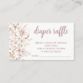 リトルワイルドフラワーフローラの赤ちゃんシャワーおむつラッフル エンクロージャーカード (正面)