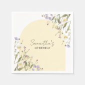リトルワイルドフラワーフローラエステティックガーデン誕生日 スタンダードカクテルナプキン (正面)