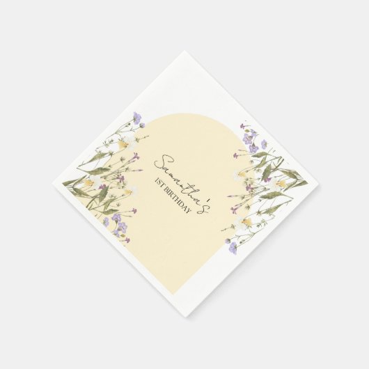 リトルワイルドフラワーフローラエステティックガーデン誕生日 スタンダードカクテルナプキン (角)