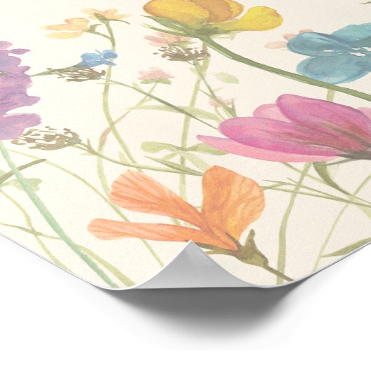 リトルワイルドフラワーフローラガーデンベビーウェルカムサイン ポスター (角)