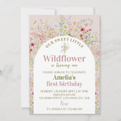 リトルワイルドフラワーフローラガーデン誕生日 招待状 (正面)