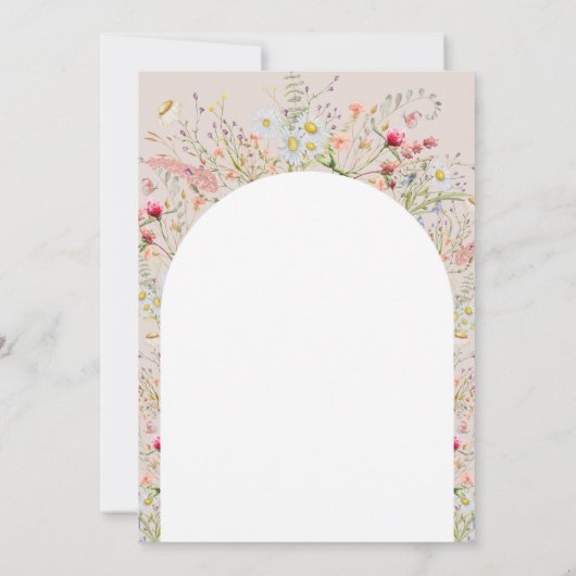 リトルワイルドフラワーフローラガーデン誕生日 招待状 (裏面)