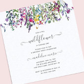 リトルワイルドフラワーフローラガールファースト誕生日 招待状