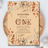 リトルワイルドフラワーフローラガールファースト誕生日 招待状