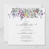 リトルワイルドフラワーフローラガールファースト誕生日 招待状 (正面)