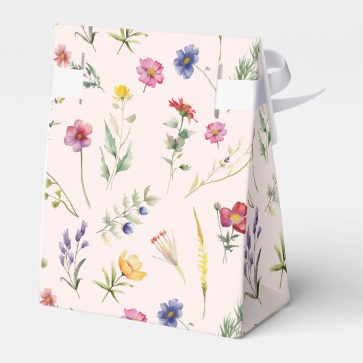 リトルワイルドフラワーフローラピンクガールベビーシャワー フェイバーボックス (裏面サイド)