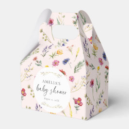 リトルワイルドフラワーフローラピンク赤ちゃんシャワー フェイバーボックス