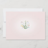 リトルワイルドフラワーフローラベビーガール誕生日写真 招待状 (裏面)