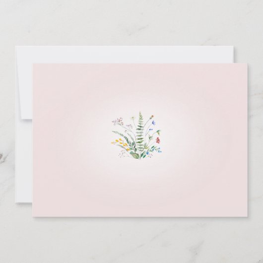 リトルワイルドフラワーフローラベビーガール誕生日写真 招待状 (裏面)